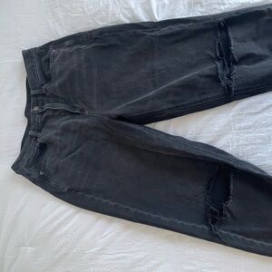 Distressed Black Denim Jeans